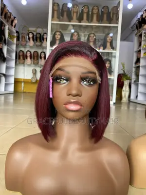 8 Inches SDD Bone Straight Vietnam Texture Dark Burgundy With 5x5