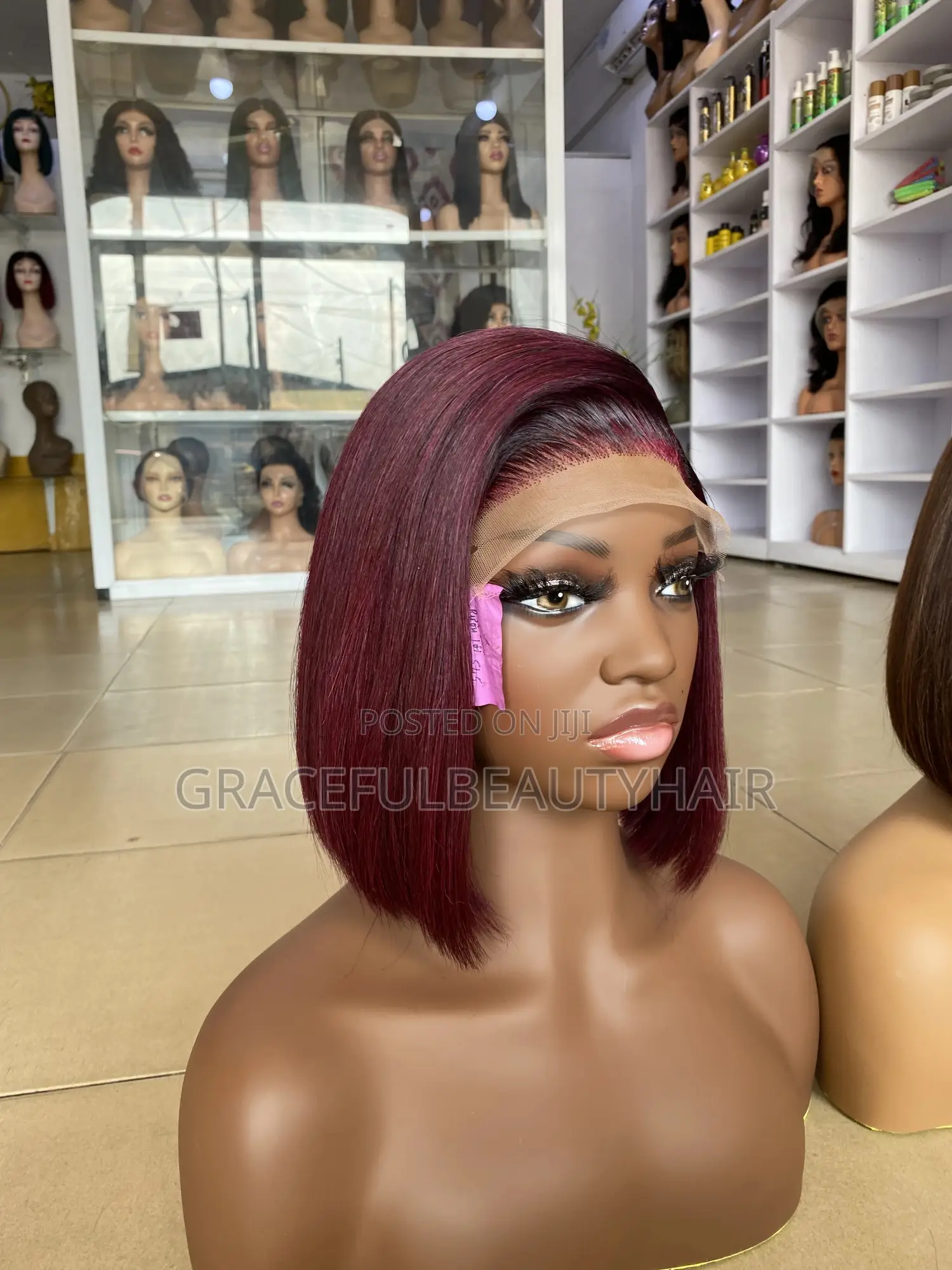 8 Inches SDD Bone Straight Vietnam Texture Dark Burgundy With 5x5