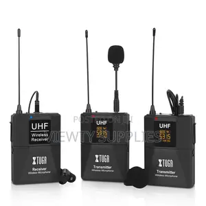 2 Mics-1 Receiver Lapel Lavalier Microphone For Camera, Phone, Tablet
