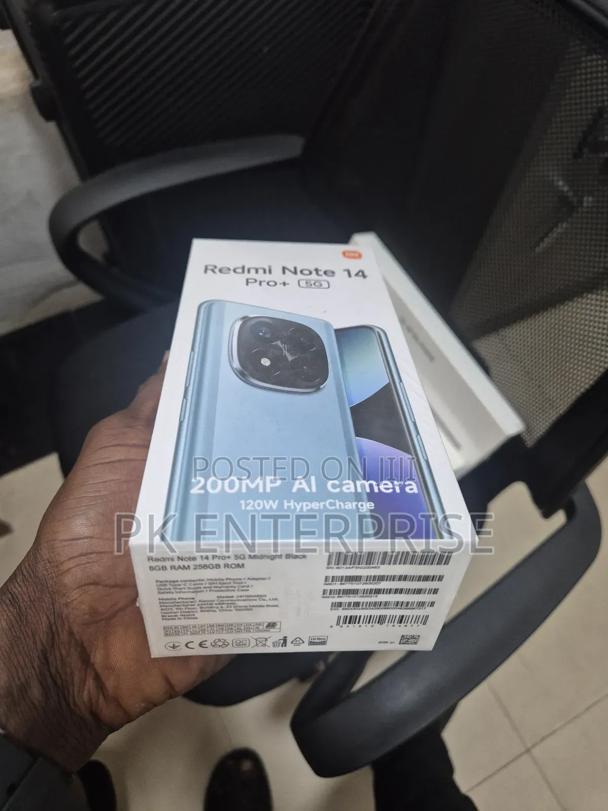 New Xiaomi Redmi Note 14 Pro+ 5G 256 GB Black