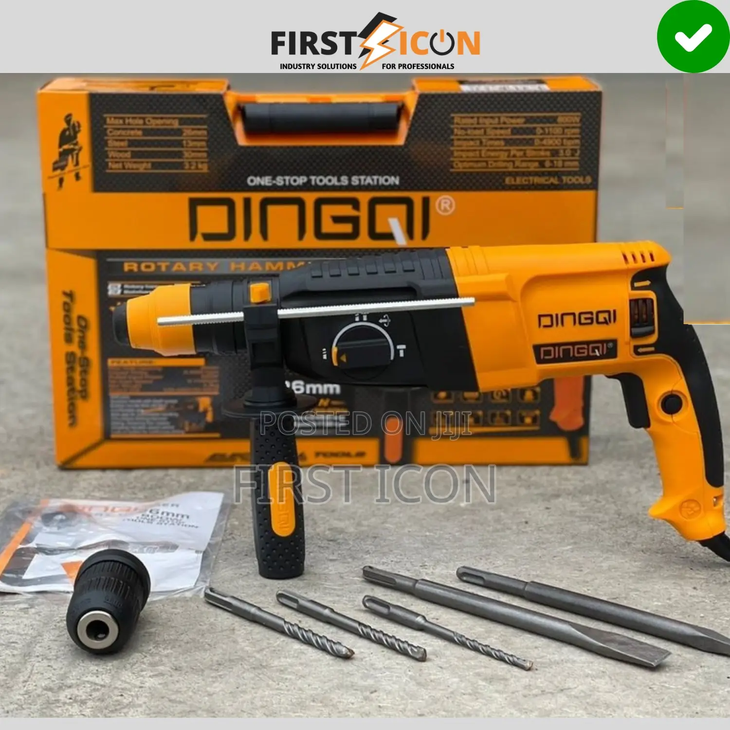 800w (28mm) Rotary Hammer Drill - Dingqi