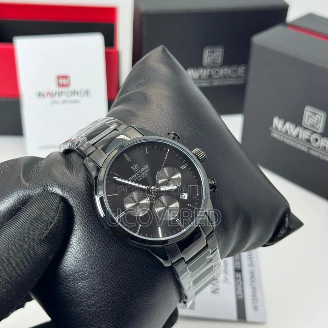 Naviforce Stainless Steel Band Luminous Date Display Chronometer
