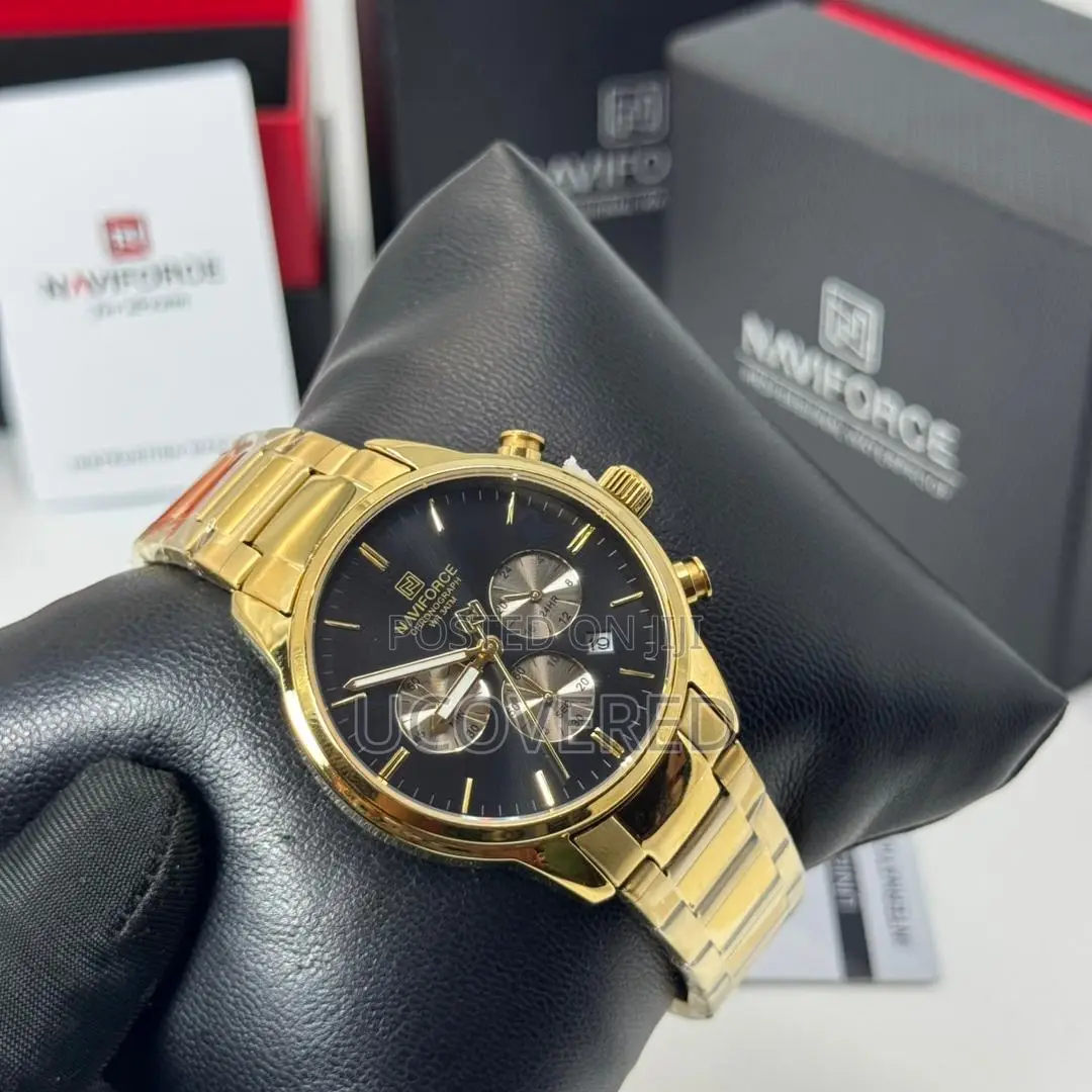Naviforce Stainless Steel Band Luminous Date Display Chronometer