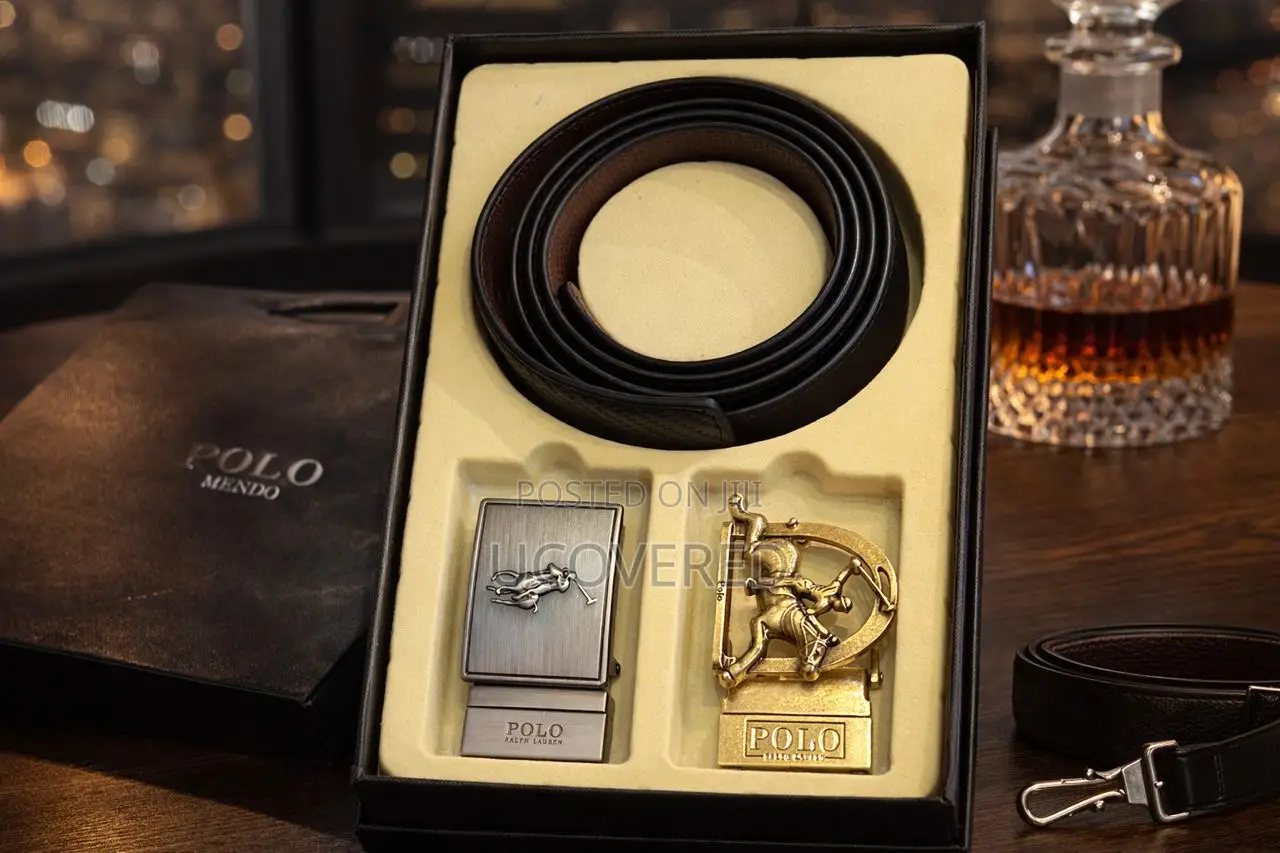 Polo Reversible Leather Belt With Multiple Buckles