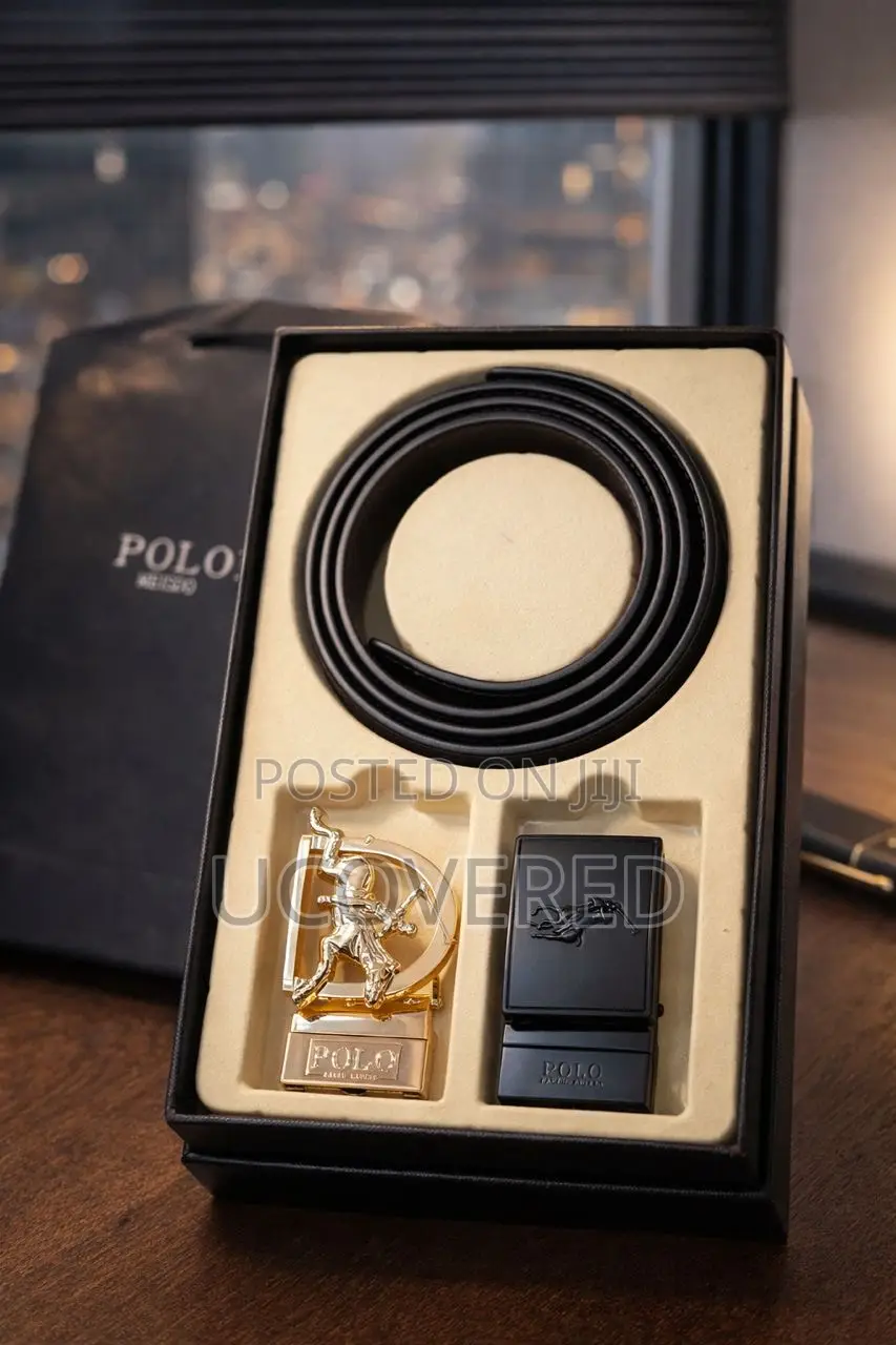 Polo Reversible Leather Belt With Multiple Buckles