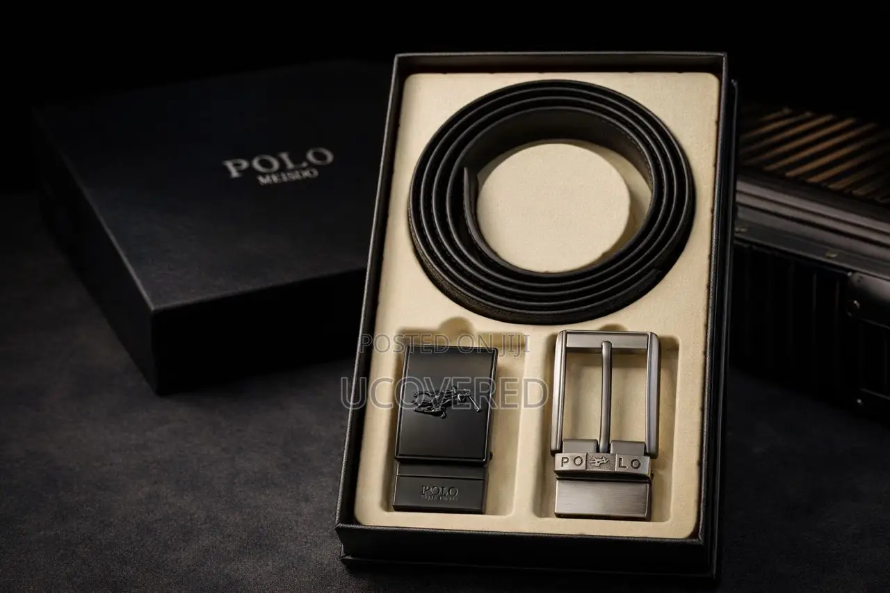 Polo Reversible Leather Belt With Multiple Buckles