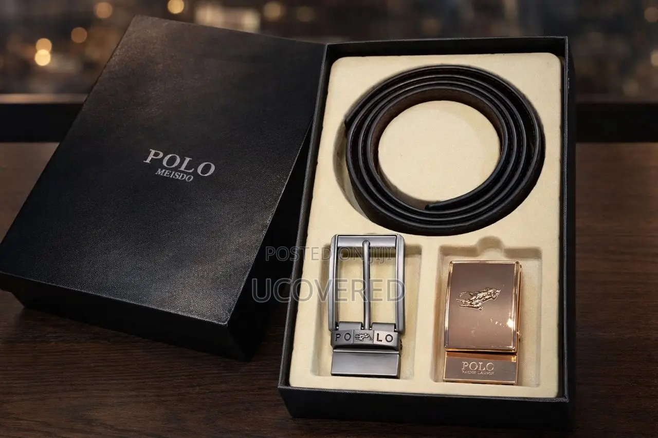 Polo Reversible Leather Belt With Multiple Buckles