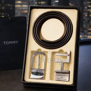 Tommy Hilfiger Reversible Leather Belt With Multiple Buckles
