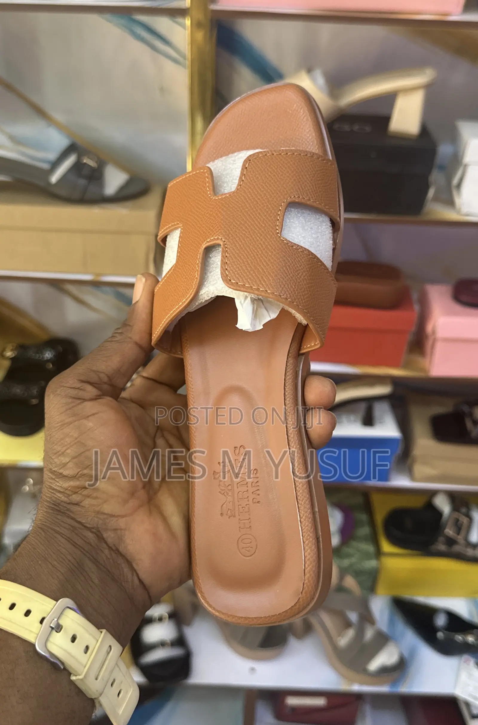 Original Herms Flat Slippers for Cool Price