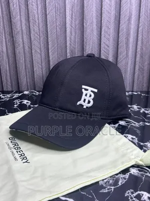 Black Burberry  Motif Cotton  Baseball  Cap