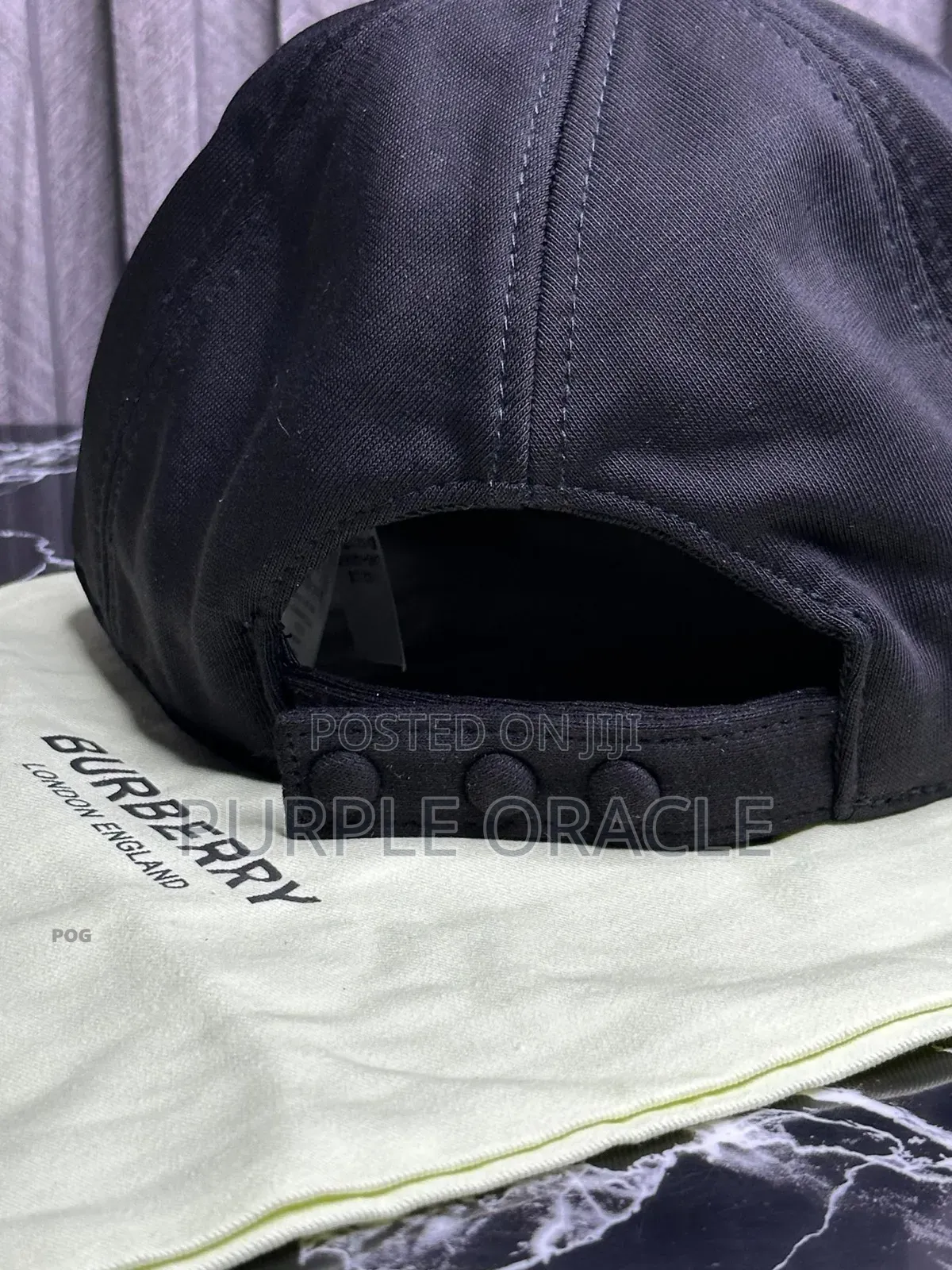 Black Burberry  Motif Cotton  Baseball  Cap