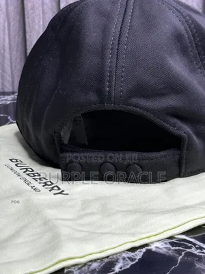 Black Burberry  Motif Cotton  Baseball  Cap