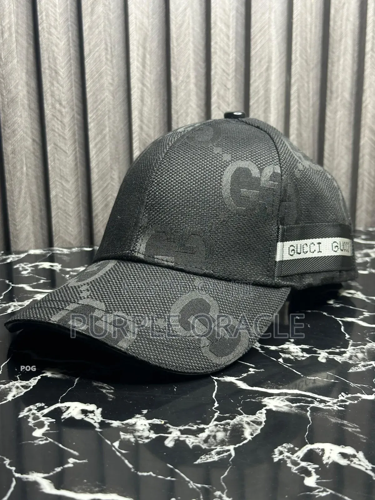 Gucci Jumbo Gg Baseball Hat In Black Canvas