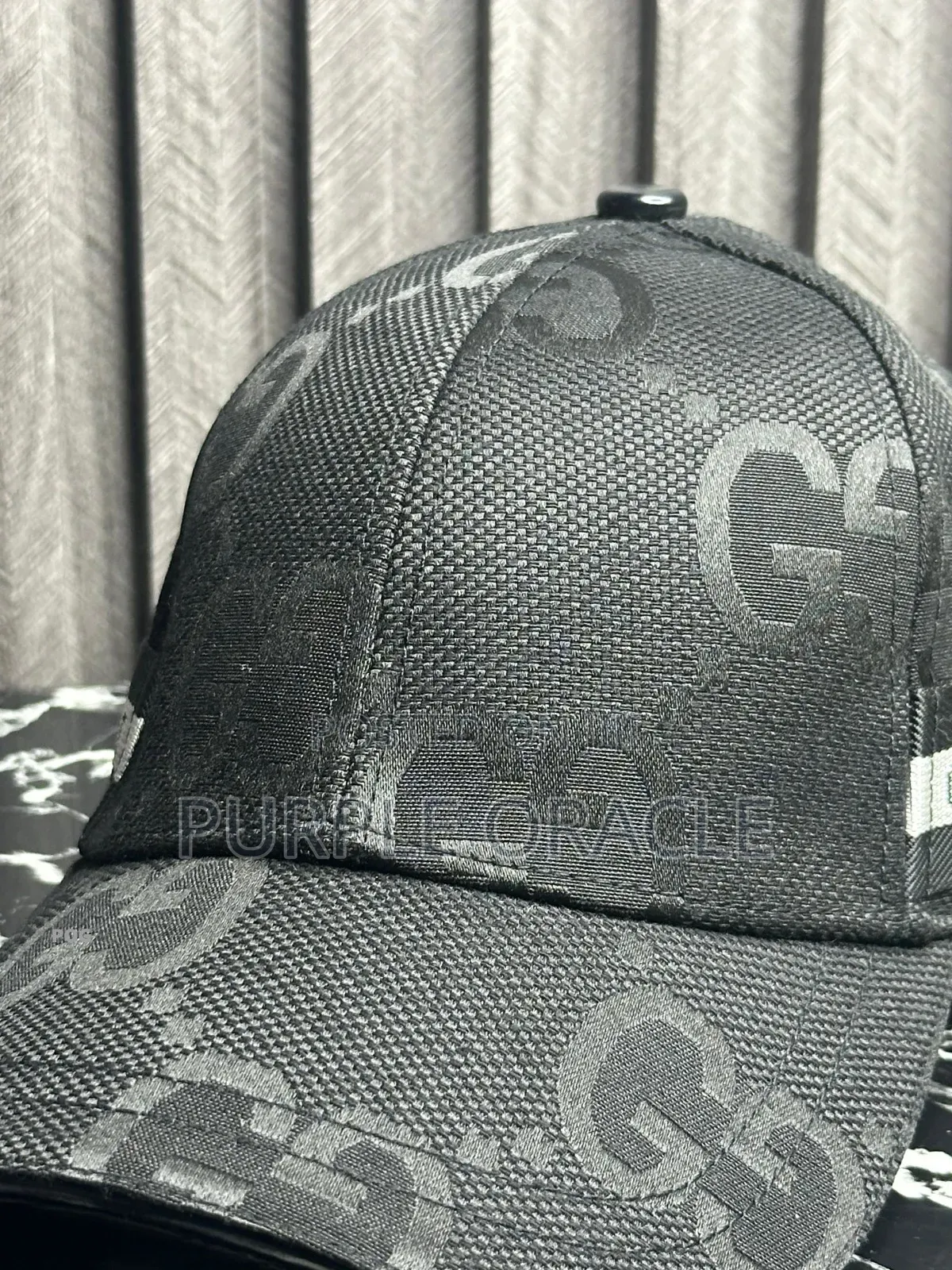 Gucci Jumbo Gg Baseball Hat In Black Canvas