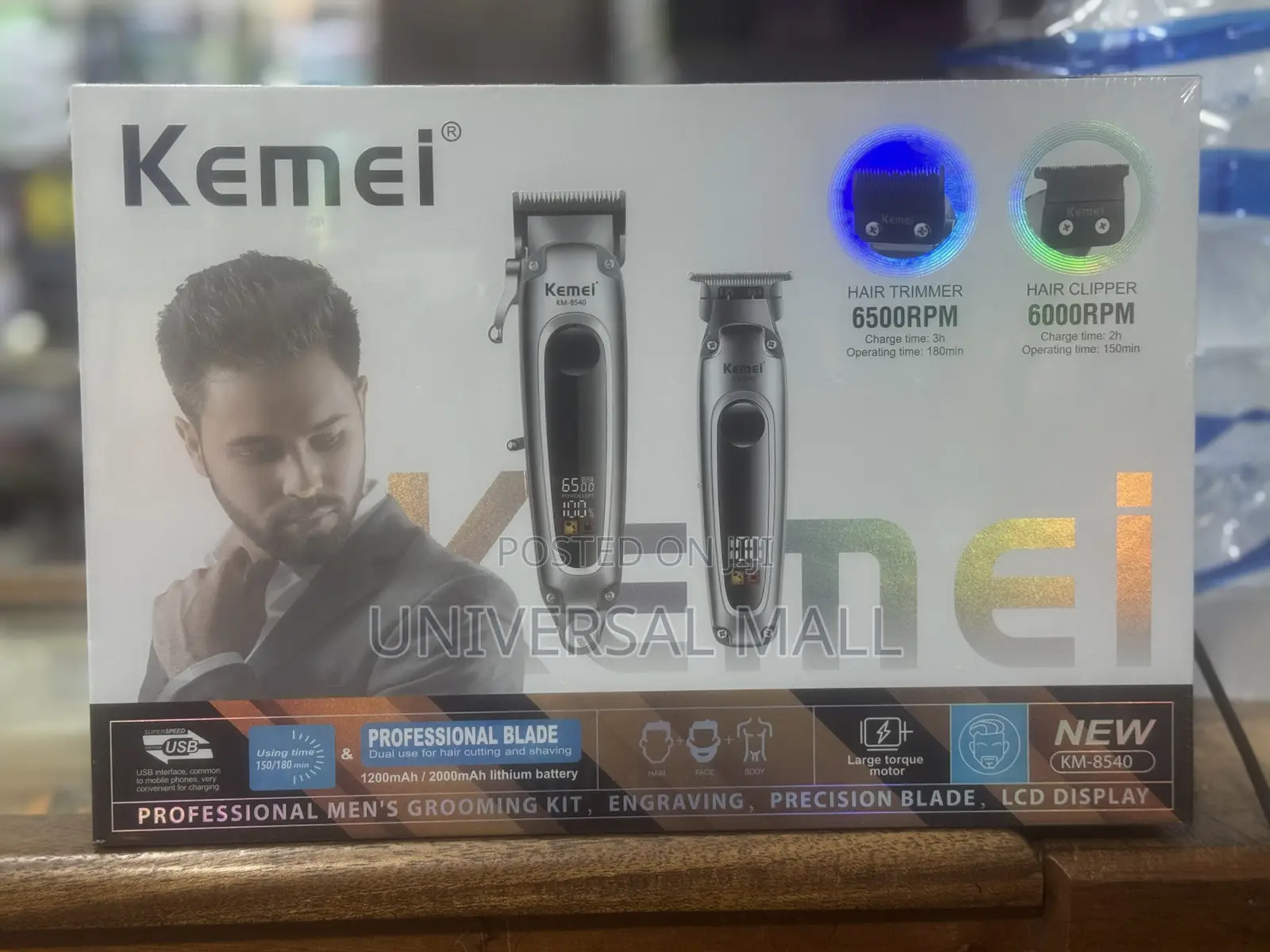 Kemei High Quality 2 in 1 Clipper (Silver)
