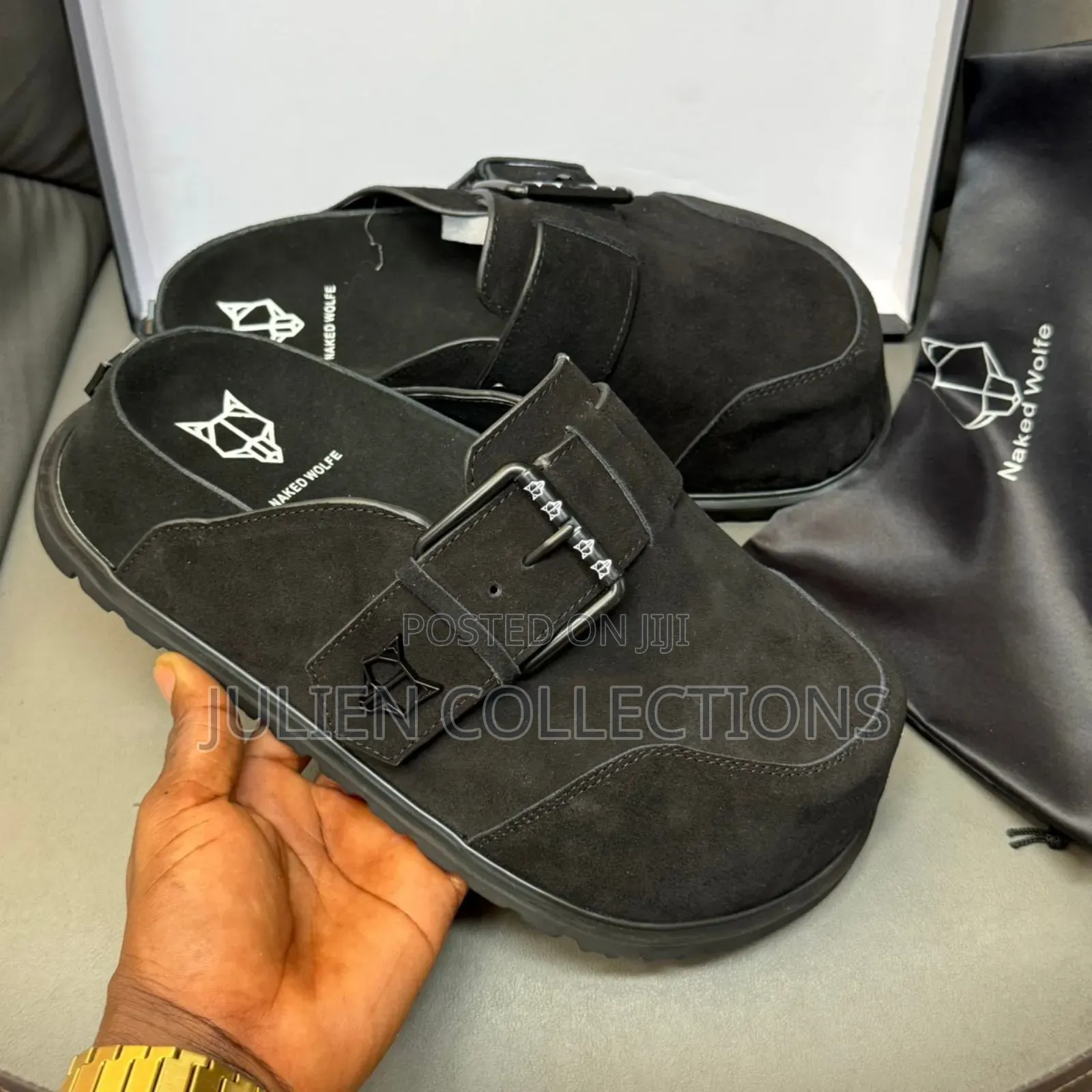 Naked Wolfe Sandals Black Cream and Yellow