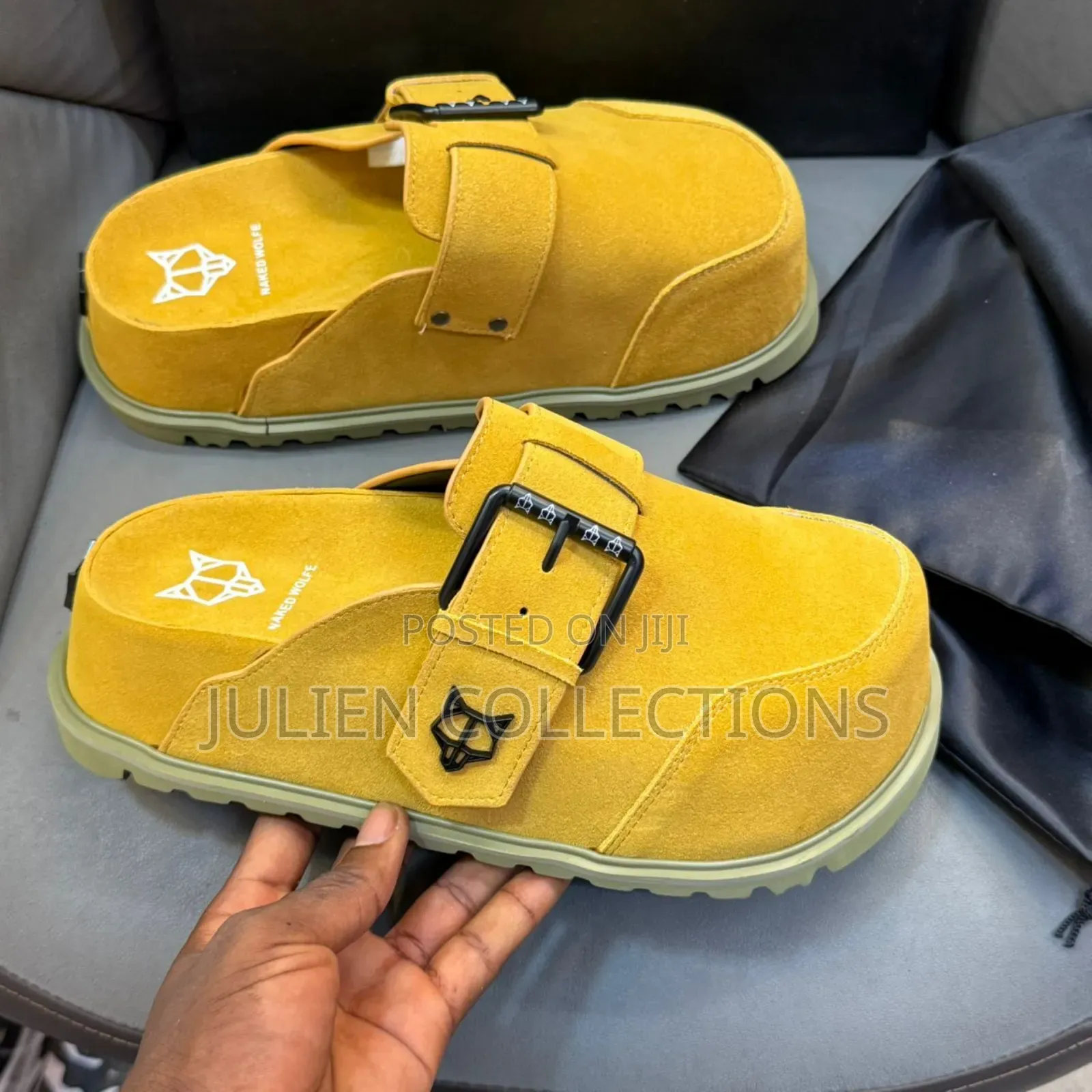 Naked Wolfe Sandals Black Cream and Yellow