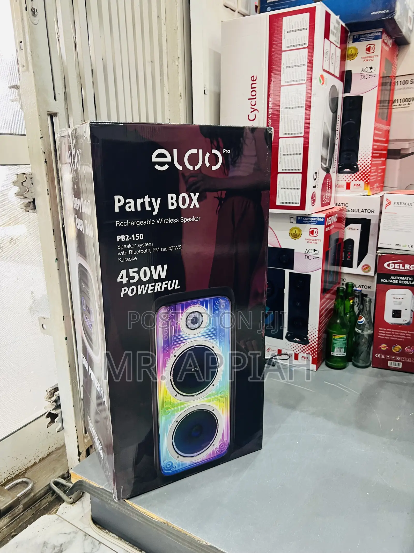 Quality Eldo Pb2-150 Double 8" Bluetooth Speaker(Black) 
