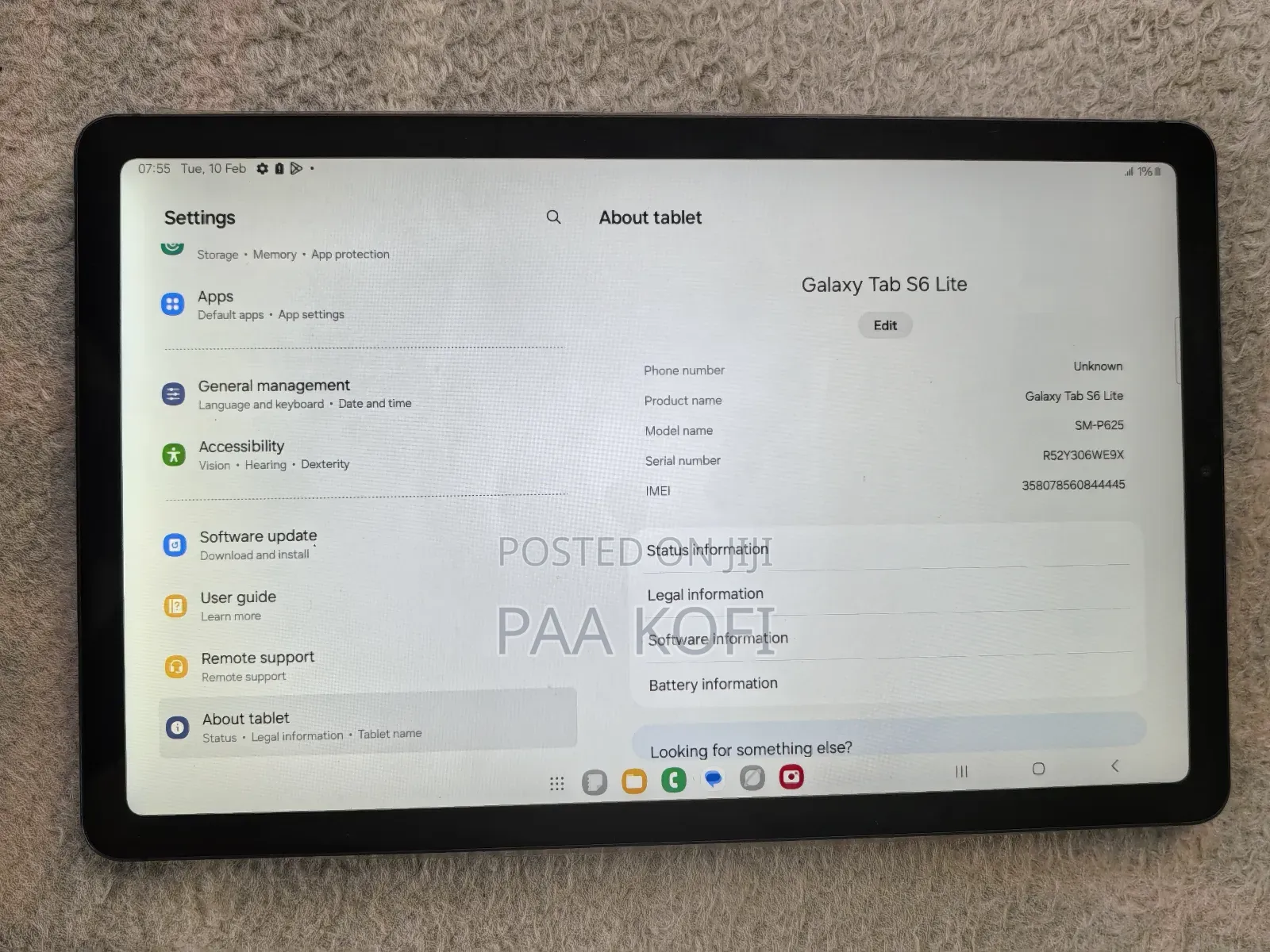 New Samsung Galaxy Tab S6 Lite 128 GB Gray