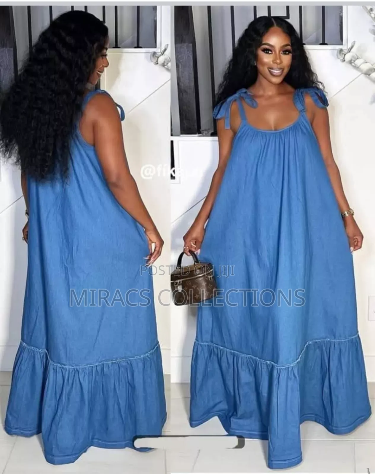 Casual Blue Denim Maxi Dress