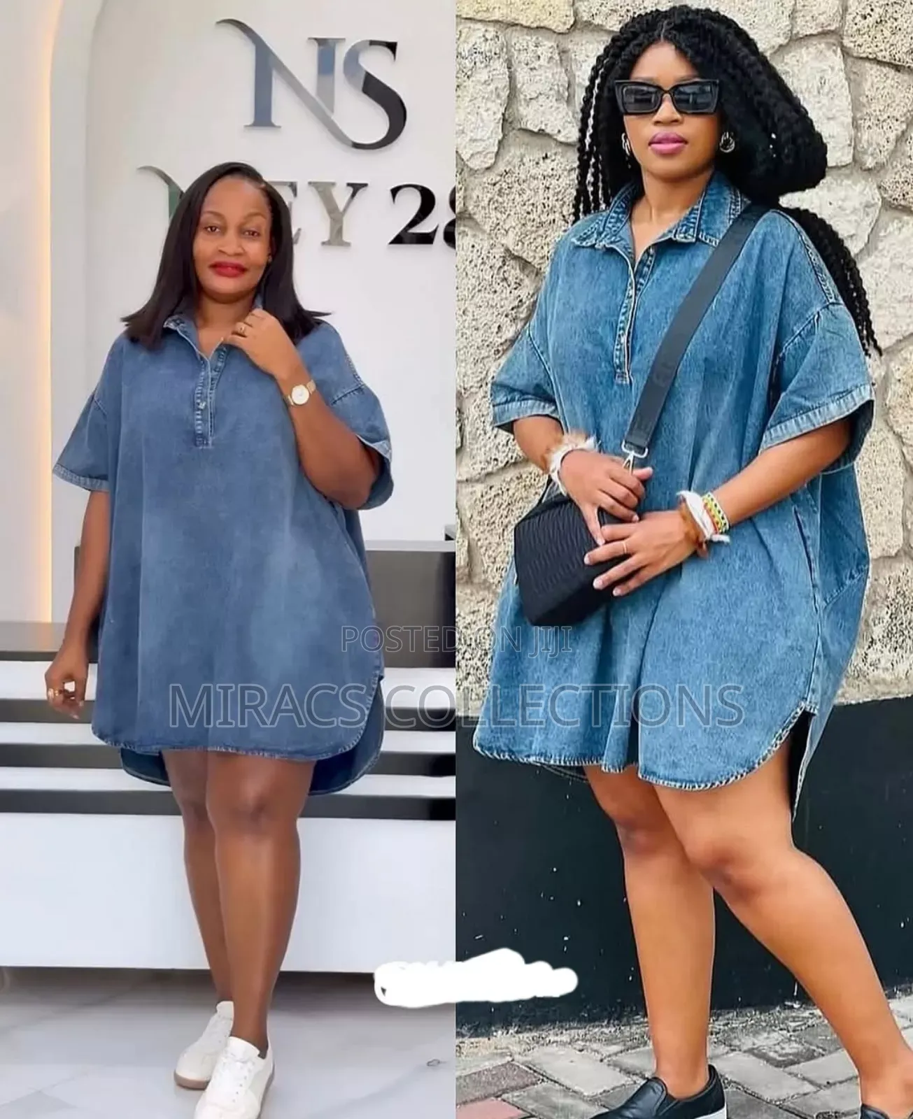 Versatile Short Sleeve Denim Shirt Dress