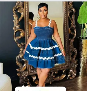 Feminine Blue Denim Mini Dress