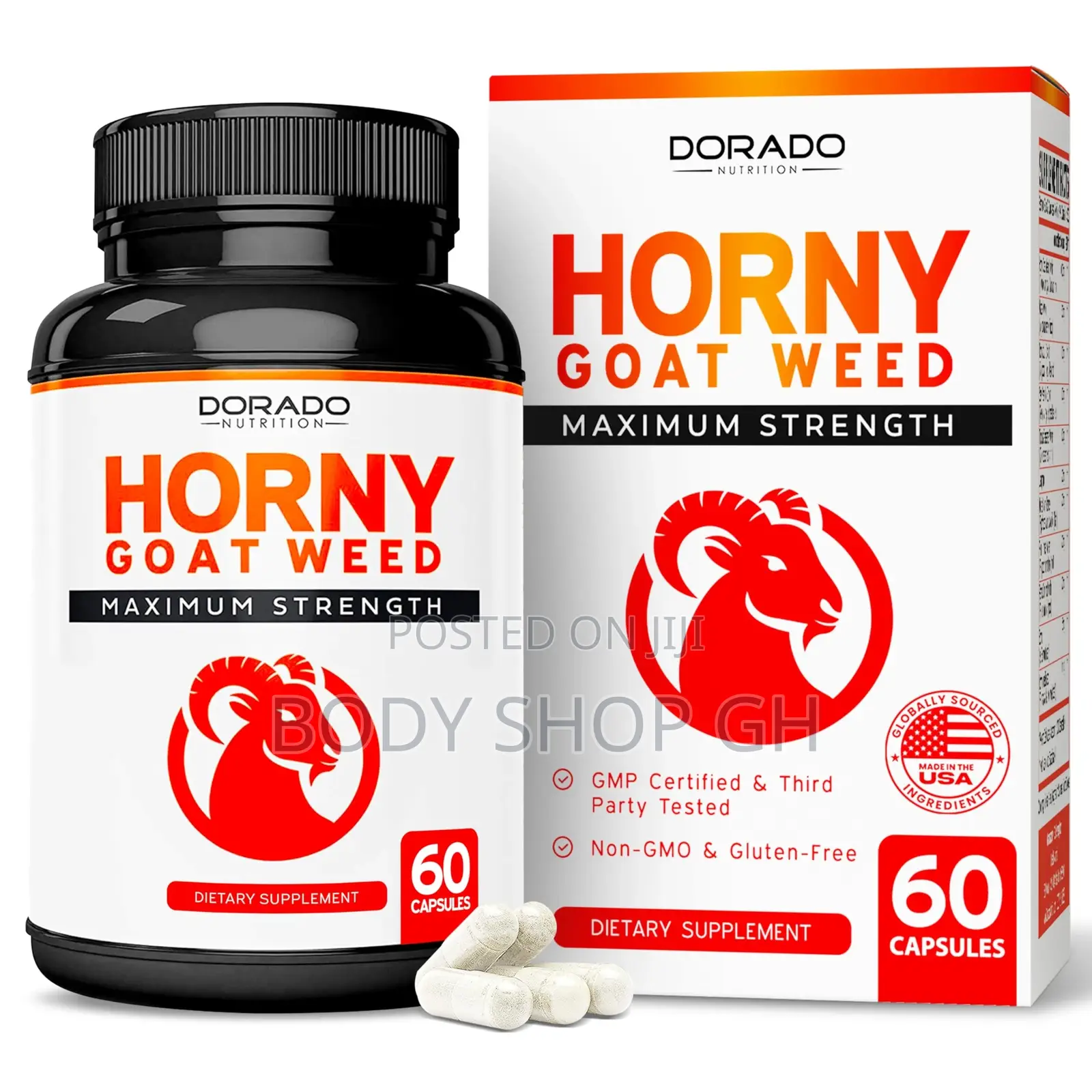 Horny Goat Weed -Maximum Strength -Maca, Ginseng, L-Arginine, Tribulus