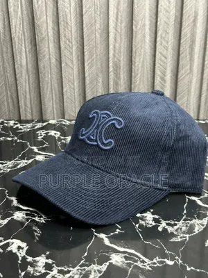 Celine Cotton Cap in Navy Blue.