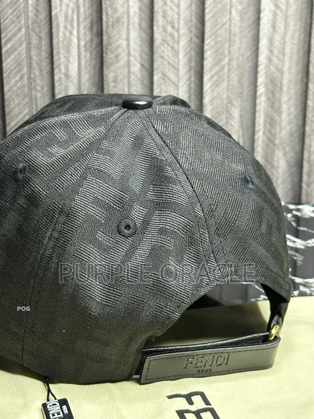 Fendi Baseball Cap in Black and Yellow.
