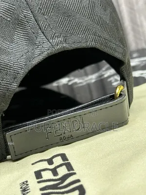 Fendi Baseball Cap in Black and Yellow.