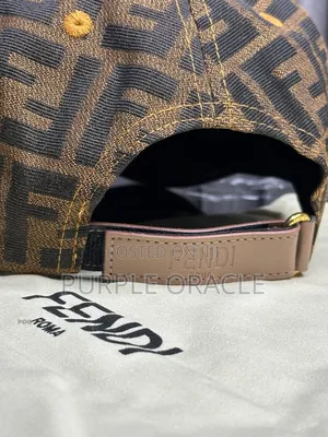 Fendi Baseball Cap With Leather .