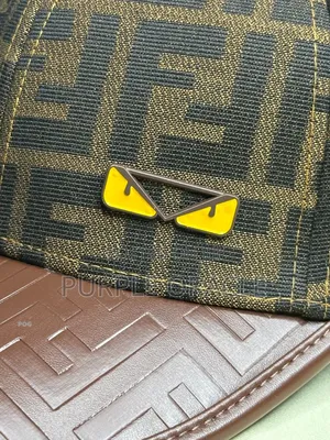 Fendi Baseball Cap With Leather .