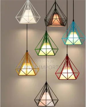 2pcs Golden Triangular Pendant Light
