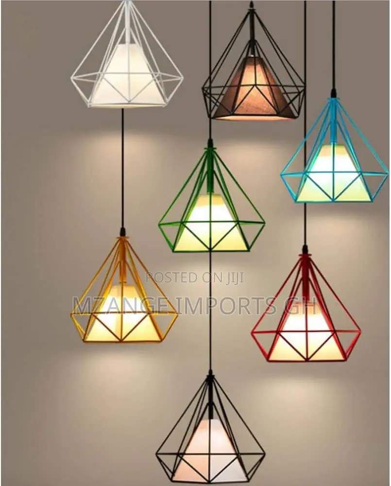 2pcs Golden Triangular Pendant Light