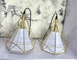 2pcs Golden Triangular Pendant Light