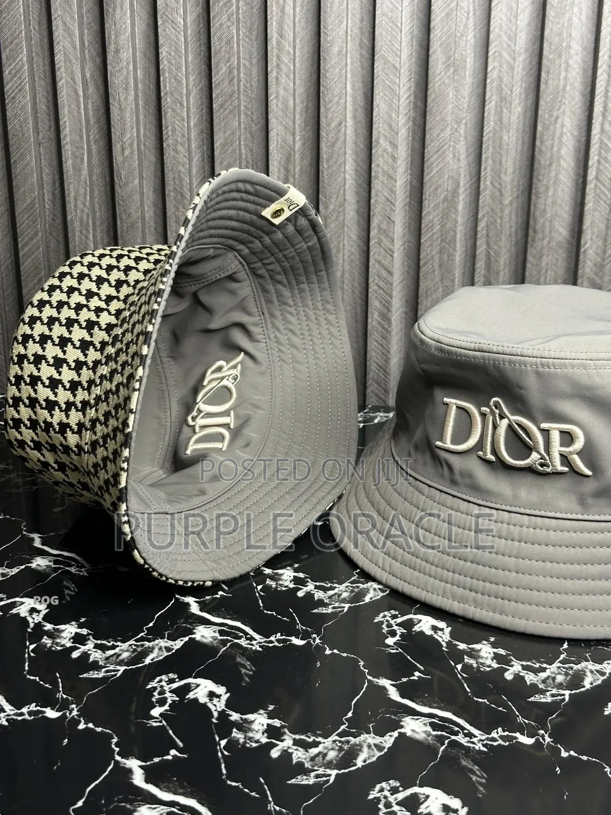 Reversible Dior Bucket Hats.
