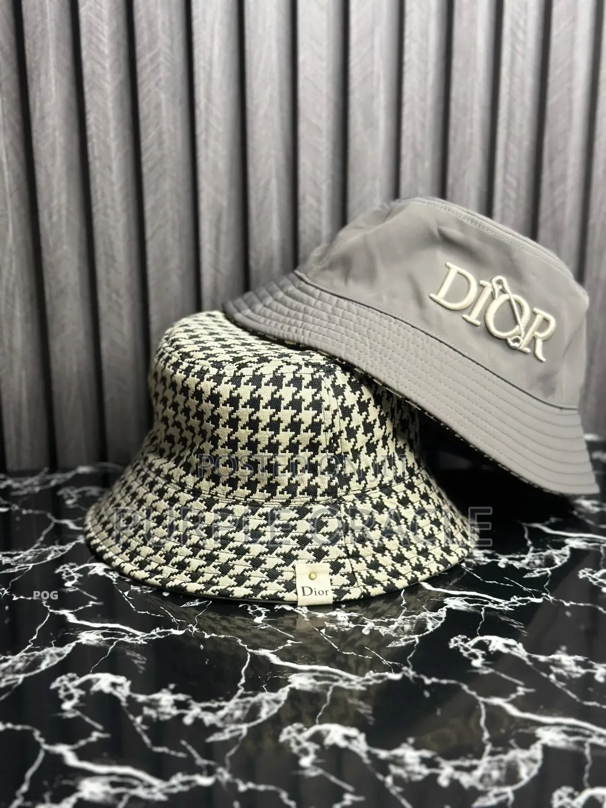 Reversible Dior Bucket Hats.