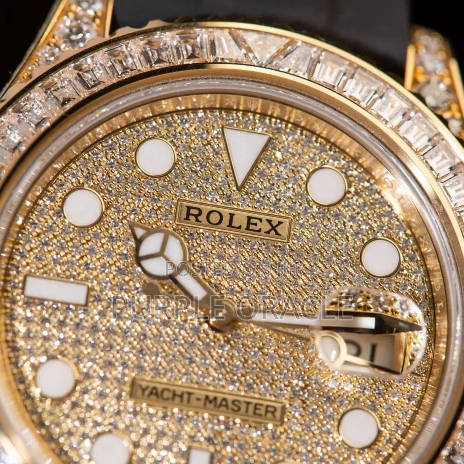 Rolex Yacht-master In Yellow Gold- With A Pavé Diamond Dial.