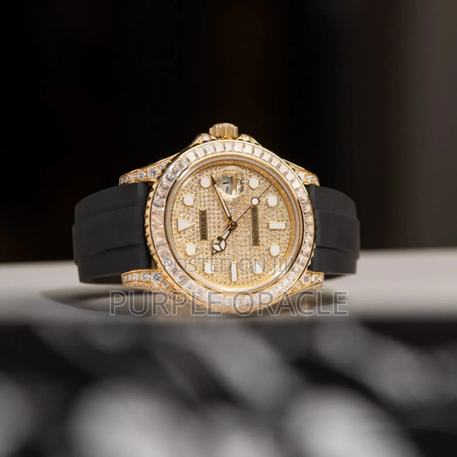 Rolex Yacht-master In Yellow Gold-, Featuring A Pavé Diamond .