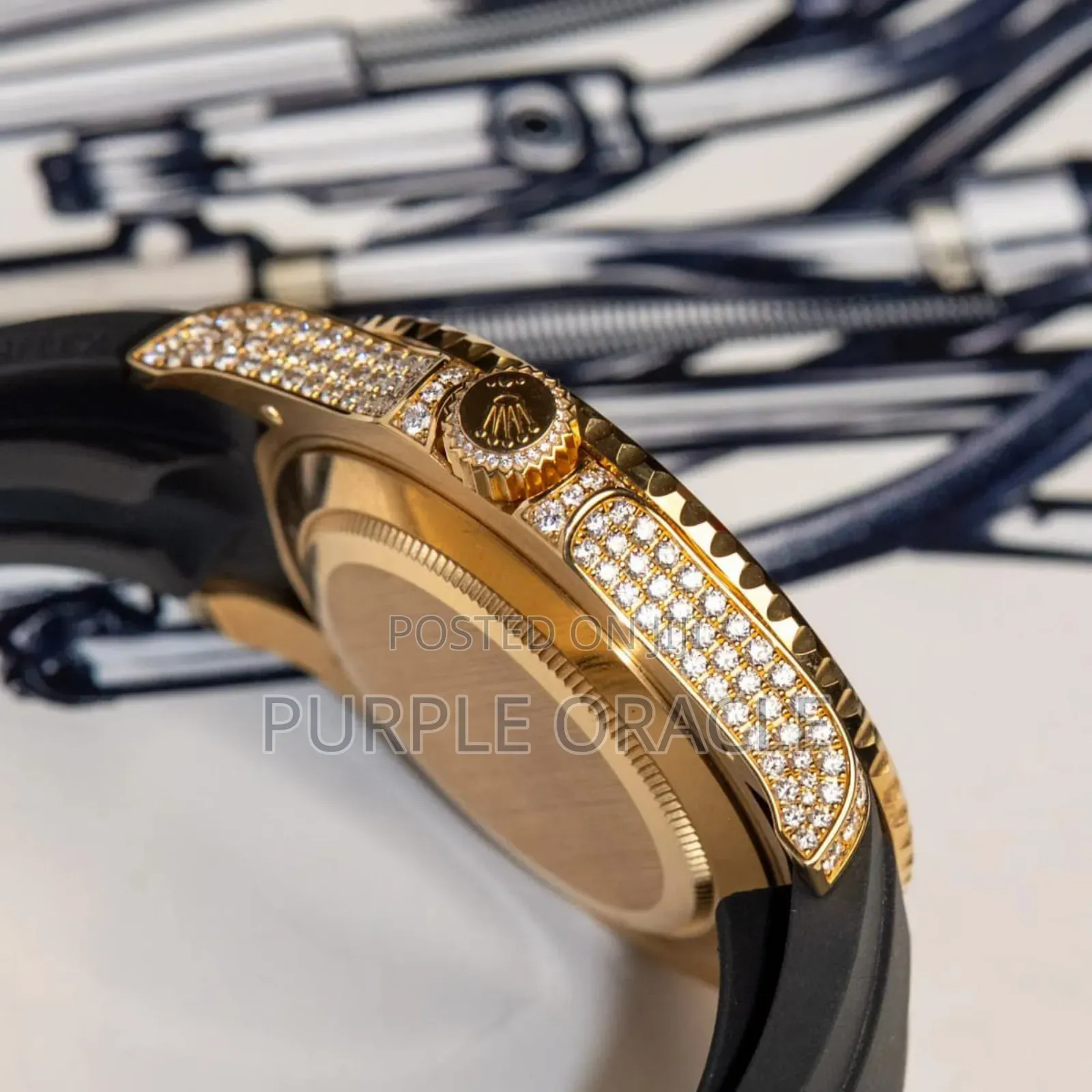 Rolex Yacht-master In Yellow Gold-, Featuring A Pavé Diamond .