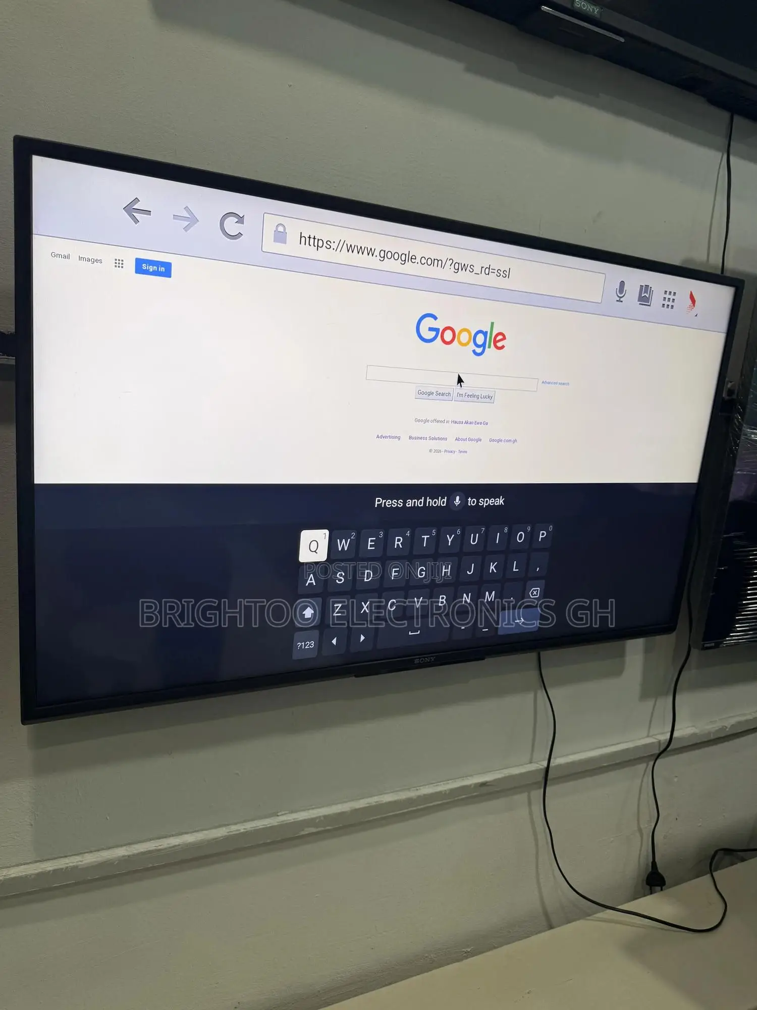 43inches Full Digital Satellite Sony Google Tv( 2023 Model)