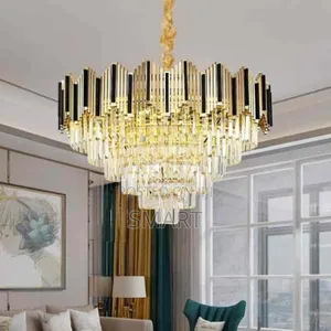 Executive Crystal Luxury Chandelier. Black and Gold