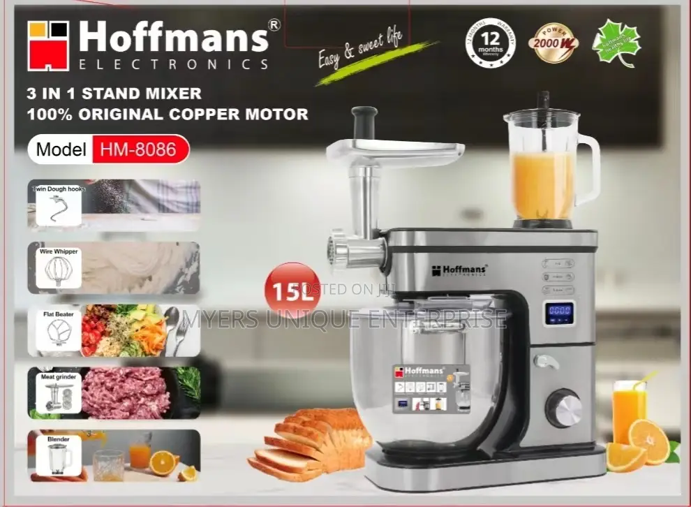Get Free Delivery for This High Quality Hofman 15l 3in1 Stand Mixer