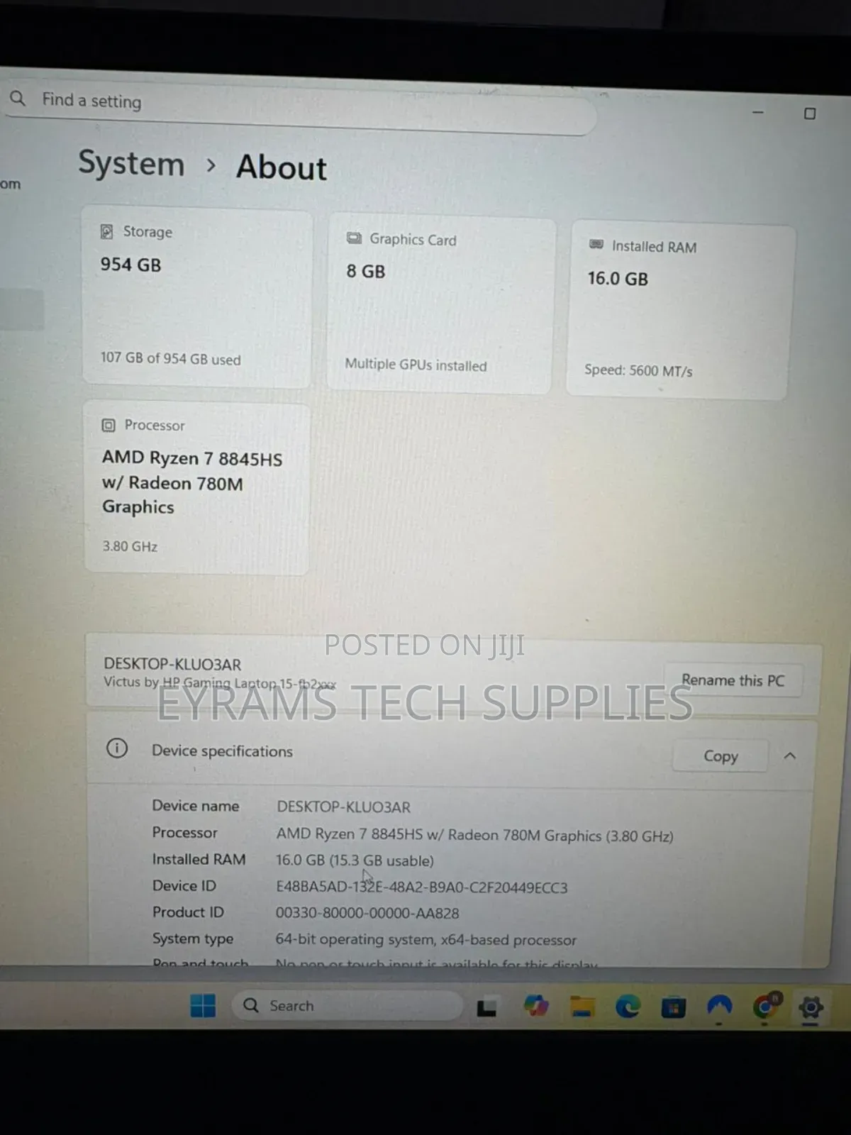 Laptop HP Victus 15 16GB AMD Ryzen 7 SSD 1T