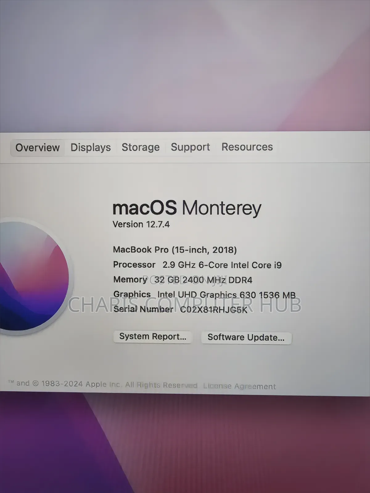Laptop Apple MacBook 2018 32GB Intel Core I9 SSD 1T