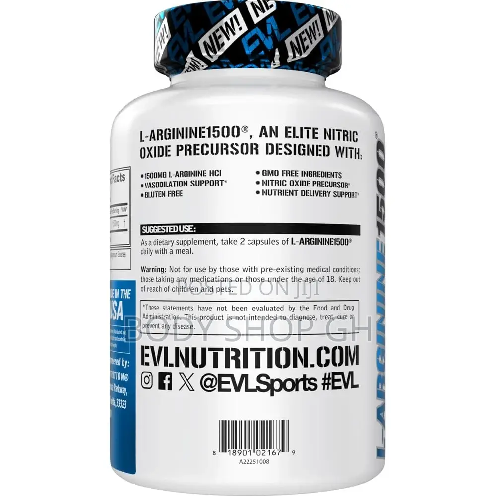 L-arginine Supplement - High Potency Nitric Oxide Booster - 1500mg