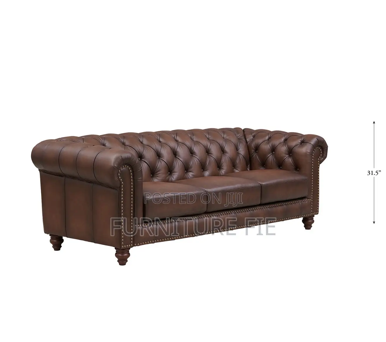 Alton Bay 91" Chesterfield Top Grain Leather Sofa Couch From Macys Usa
