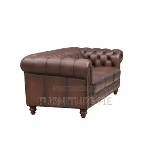 Alton Bay 91" Chesterfield Top Grain Leather Sofa Couch From Macys Usa