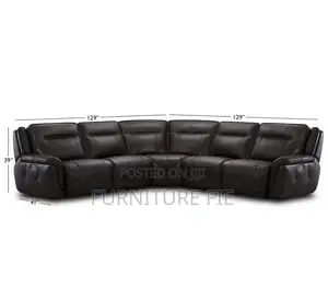 Lenardo 5-Pc. Leather Sectional With 2 Power Motion Recliners From Usa