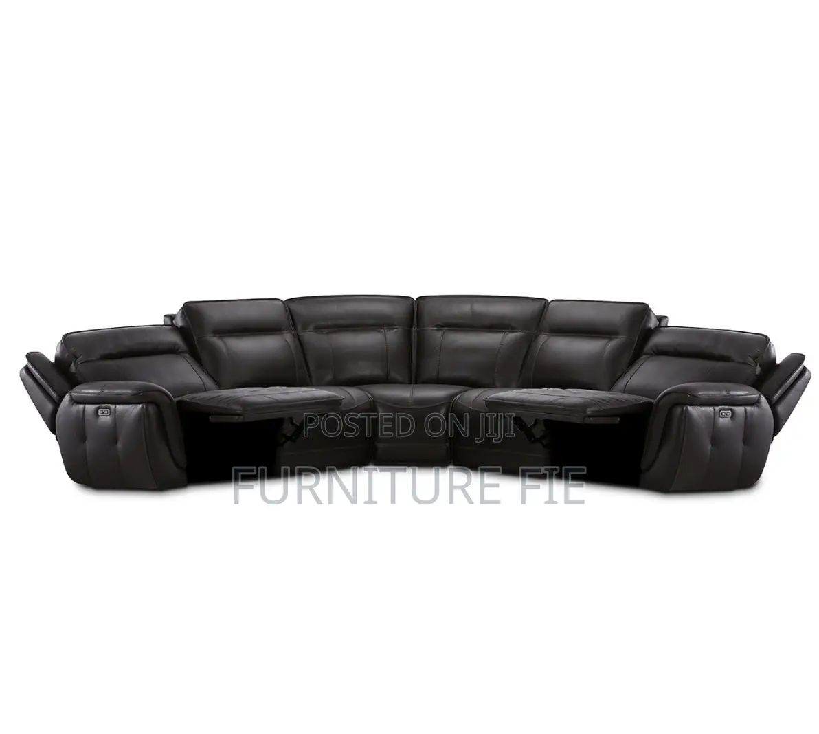 Lenardo 5-Pc. Leather Sectional With 2 Power Motion Recliners From Usa